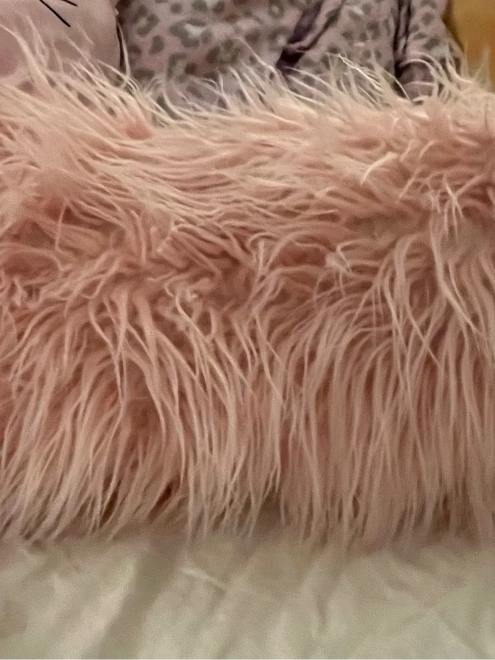 Plush Faux Fur Pink Lumbar Pillow - Kids Accessories